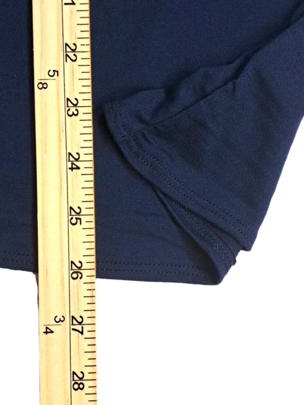 Eddie Bauer Women's Short Sleeve Blouse Tie Side Navy Blue Scoop Neck Size L - Picture 5 of 7